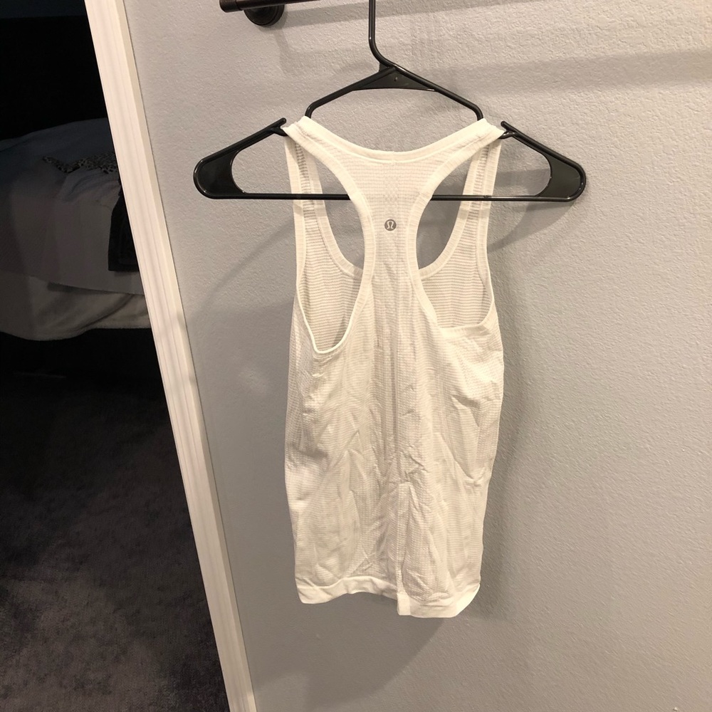 Worn White Lululemon Tank Size 2